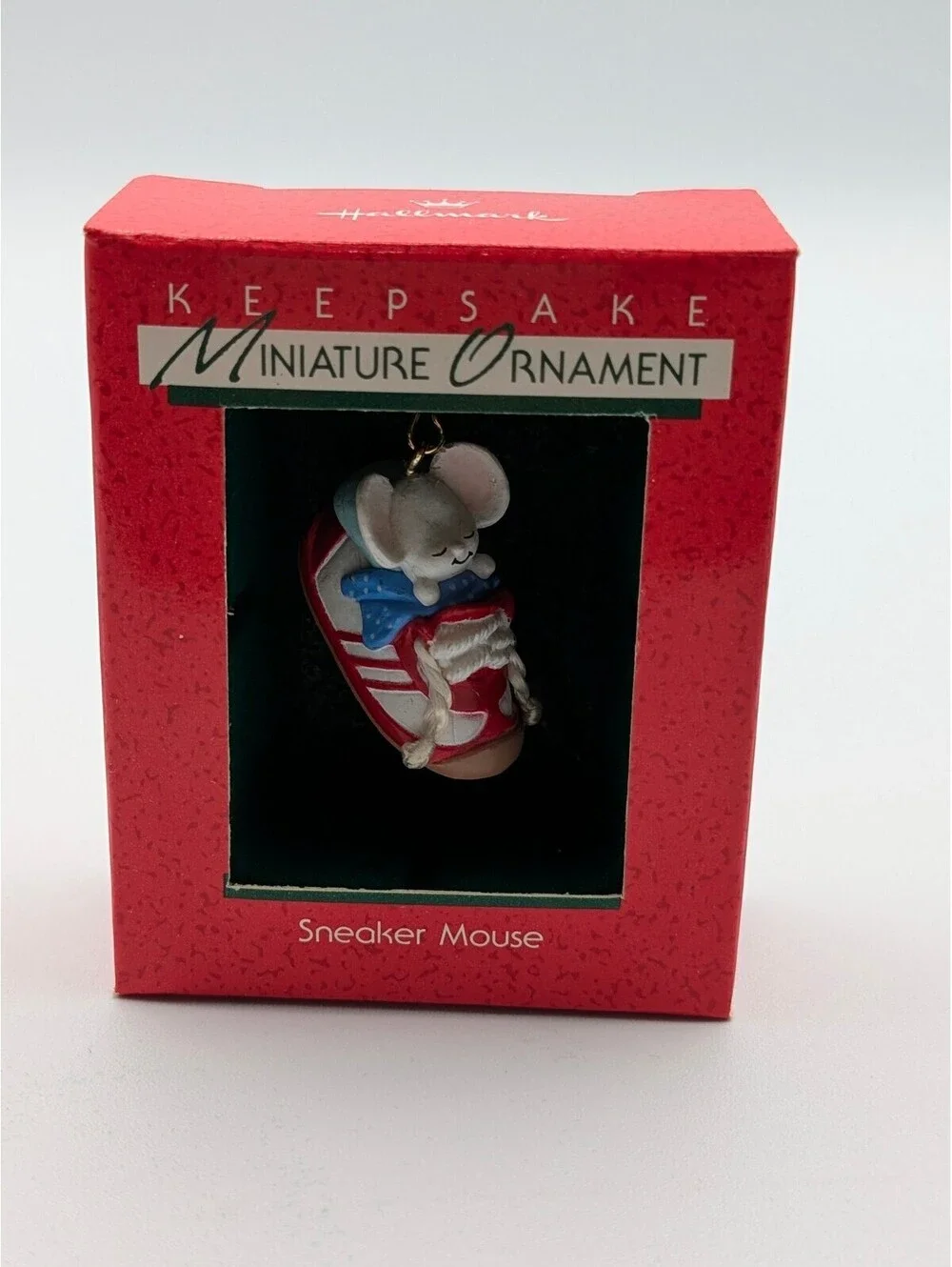 Hallmark Keepsake Sneaker Mouse Miniature Ornament 1988, New in Box